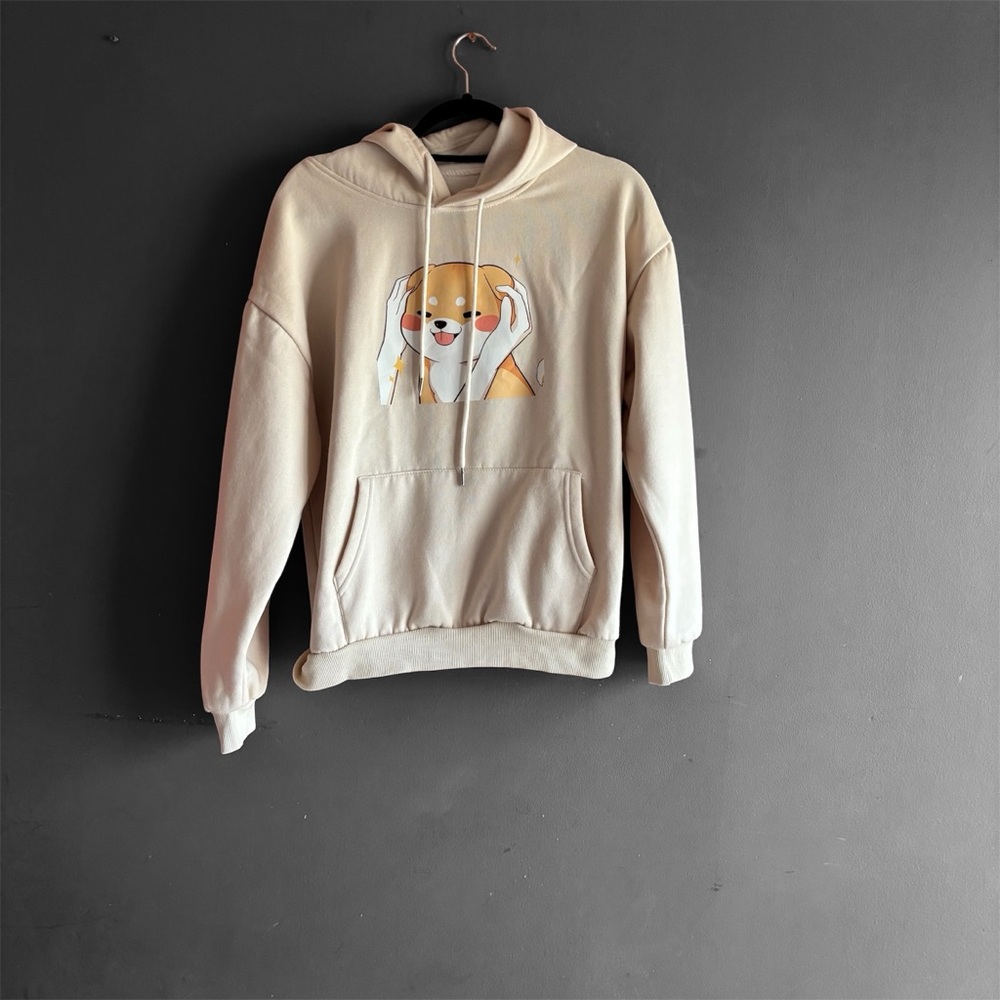 Pullover hoodie men SZ M Long Sleeves drawstring Granola Cozy basic graphic